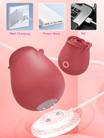 Vibrateur en forme de rose rechargeable par USB pour femmes avec 10 vitesses de vibration, étanche IPX6, en silicone et ABS, jouet sexuel lavable