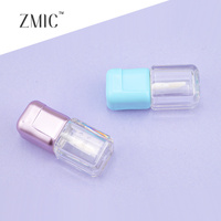Niedliche Leere Transparente Lipgloss-Tuben Quadratische Plastik-Lippenölflasche mit Blauem oder Roségoldenem Deckel Flüssiger Lippenstift-Behälter mit Stopper für Mädchen
