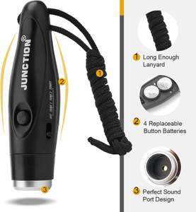 Fischietto elettronico, fischietto a batteria regolabile 3 suoni con cordino portatile fischietti elettronici per arbitri sportivi - Product Image 6