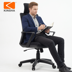 Kinsha Modern High Back <b>Office</b> <b>Chair</b> Adjustable Height Mesh PU Material <b>Swivel</b> Design Built-In Headrest Direct Factory Supply - Product Image 1