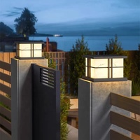 Lampe de colonne de paysage solaire en marbre de luxe E27 IP65 pour cour hôtel villa résidentiel jardin porte pilier lampadaire