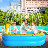 Piscine gonflable en forme de dinosaure pour enfants, jardin, pelouse, plage, piscine, tapis d'eau, jouets aquatiques amusants, été