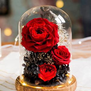 Rosas Eternas Hechas a Mano con Luz LED en Cúpula de Cristal para el Día de la Madre, Navidad, Graduación, Año Nuevo Chino, Acción de Gracias - Product Image 2