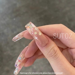 12 Grid Mixed Color Star Circle Nail Stickers Sparkling Glitter Decoration Decals for Manicure Supplies - Product Image 5