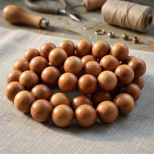 Perles de Mala Bouddhistes Tibétaines en Bois de Santal avec un Parfum Boisé Sucré Naturel, Marron, Taille 4mm-30mm, Riddhi Siddhi Arts & Crafts - Product Image 3