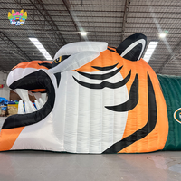 Tunnel d'entrée gonflable pour événements extérieurs de baseball et de football, arche de tente imperméable en PVC personnalisée motif bouche de tigre pour fêtes sportives
