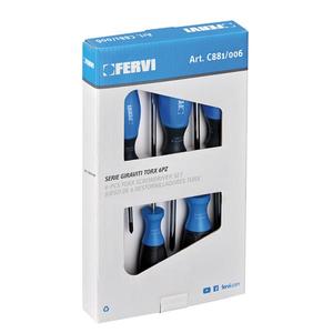 FERVI Serie Giraviti Torx Slotted and Cross <b>Screwdriver</b> <b>Set</b> with Steel Handle - Product Image 1