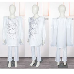<span class=keywords><strong>Vêtements</strong></span> traditionnels africains H & D 2025 pour enfants, robe, chemise, pantalon, ensemble de 3 pièces pour enfant, <span class=keywords><strong>vêtements</strong></span> élégants - Product Image 3