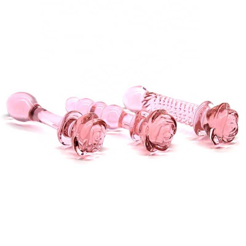Rose Shape Glass Anal Plug - Fully Waterproof Pink Butt Plug for Men & Women | Ideal for Sex Toys & Silicone Pleasure Devices Rose Shape Glass Anal Plug - Fully Waterproof Pink Butt Plug for Men & Women | Ideal for Sex Toys & Silicone Pleasure Devices