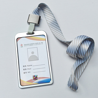 Porte-badge vertical en alliage d'aluminium, étui pour carte d'identité, porte-carte de travail en métal, fournitures de bureau