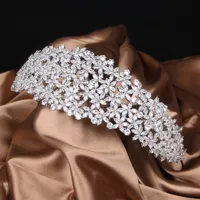 Bohua Schmuck Großhandel Haar Zubehör Braut Hochzeit Kopf bedeckung Prinzessin Festzug CZ Zirkonia Haarband für Frauen