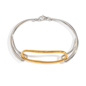 स्टेनलेस स्टील 18k सोने की चंकी चूड़ी चूड़ियों के हाथ से बने बहु रंग कोण सेट, चीन के थोक गहने - Product Image 6