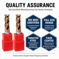 Fraise en carbure de tungstène revêtu TiAlN HRC55 à 4 dents, angle de hélice 35°, personnalisable OEM, outil d'usinage CNC pour coupes de D1 à 20 mm