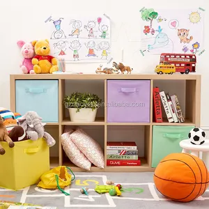 Toy Storage Colorful Decorative Non Woven Fabric Collapsible Cube Toys Organizer Box Storage
