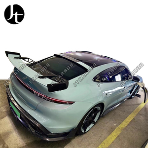 Pour <span class=keywords><strong>Porsche</strong></span> <span class=keywords><strong>Taycan</strong></span> 2019 2020 2021 <span class=keywords><strong>2022</strong></span> 2023 Aileron arrière en fibre de carbone sèche, couvre-coffre, spoiler, kits carrosserie, style Avante - Product Image 2
