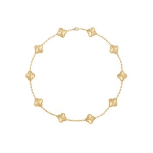 Factory Direct Supply Golden Black Onyx Ten-Flower Necklace Double-Sided Four-Leaf Clover O-shaped Chain Tungsten Women Clavicle - Product Image 3