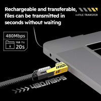 Câble USB C 4 en 1 en zinc, PD 65W, multifonction, câble de charge rapide Type-C pour iPhone