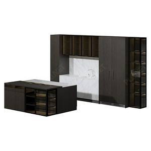 טרומי מטבח עמוק כהה צבע שחור ציור מטבח ארגונית פינת ארון שייקר מוצק עץ - Product Image 2