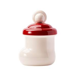 Cubo de basura de escritorio con tapa, diseño creativo de botas pequeñas, para uso en interiores, forma redonda, aspecto de alta gama, diseño bonito para el hogar. - Product Image 4