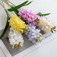 Bunga Delphinium Hyacinth Sutra Buatan Tangkai Tunggal Warna Ungu Gaya Segar Dekorasi Rumah Pernikahan Rangkaian Bunga Properti Fotografi
