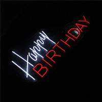 Décoration de fête de couleur changeante imperméable à l'eau led néon flexible joyeux anniversaire LED néon lettres signe