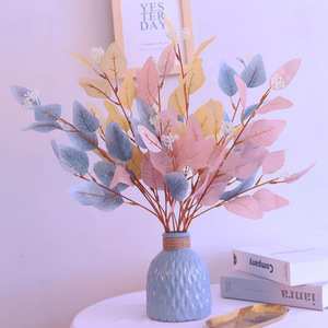 Branche de feuilles d'eucalyptus artificielles 10cm-30cm en tissu polyester, décoration intérieure, bouquet de mariage, décoration de table de salon - Product Image 1