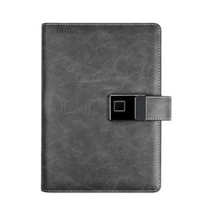 nouveau bloc - notes de banque de puissance de verrouillage d'empreintes digitales en cuir fou avec enregistrement Bluetooth - Product Image 1