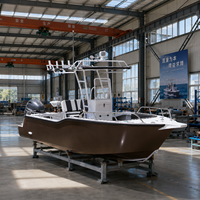 Bateau de pêche à console centrale de 18 pieds en aluminium et fibre de verre, 6 personnes, 150 CV, avec T-Top, vivier, porte-cannes, pour la pêche sportive en baie et en eau peu profonde