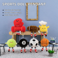 Boneka Olahraga Kartun 2026 dengan Bola Basket, Sepak Bola, Bulu Tangkis, Rugby, Tenis, Biliar, Liontin Mainan Plush untuk Perayaan Ulang Tahun