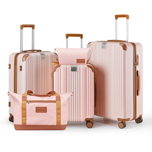 5-piece set ABS <b>Hard</b> <b>Shell</b> Spinner Luggage Set 20 24 28 Inch with Duffel and Toiletry Bag Unisex Travel <b>Suitcase</b> Modern Design - Product Image 3