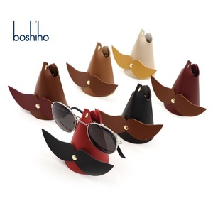 Boshiho Customized Durable Pu Leather Beard Shape Eyeglasses <b>Case</b> & Display Stand Foldable Organizer <b>for</b> Eyeglasses <b>Sunglasses</b> - Product Image 5