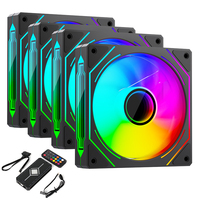 XINMAI - Paquete de 4 Ventiladores de Refrigeración para Caja de PC ARGB PWM de 120 mm, 5 V, 3 Pines, Ventilador de Chasis de Computadora RGB Direccionable, Fábrica OEM ODM