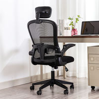 Chaise de visiteur de personnel de bureau de levage de gaz à dossier haut bon marché chaise de bureau ergonomique de maille de tâche de direction de pivot
