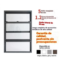 Ventana de Aluminio para Techo, Claraboya de Aluminio para Casas, Ventana Corredera de Vidrio, Arco Doble, Insonorizada, Ventanas para Casa