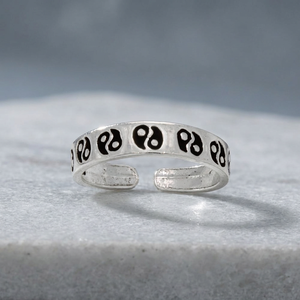 Anillo ajustable hecho a mano con diseño moderno, joyería de plata de ley 925 con punta ajustable - Product Image 3