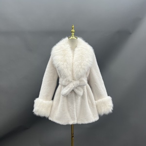 Janefur Giacca Invernale da Donna con Colletto in <span class=keywords><strong>Pelliccia</strong></span> Sintetica, <span class=keywords><strong>Cappotto</strong></span> in Finta <span class=keywords><strong>Pelliccia</strong></span> <span class=keywords><strong>di</strong></span> <span class=keywords><strong>Visone</strong></span> con Cintura - Product Image 2
