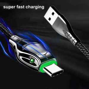 Cable <span class=keywords><strong>de</strong></span> Carga Rápida con Forma <span class=keywords><strong>de</strong></span> Cabeza <span class=keywords><strong>de</strong></span> Serpiente, Indicador LED Verde Dual, Cable <span class=keywords><strong>de</strong></span> Datos Tipo-C con Trenzado <span class=keywords><strong>de</strong></span> Nailon y Aleación <span class=keywords><strong>de</strong></span> Zinc para Teléfono y Portátil - Product Image 4