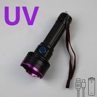 Linterna UV Portátil de Alta Potencia de 30W, 395nm/365nm, Linterna UV de Aluminio para Detectar Manchas de Mascotas, Escorpiones, Minerales y Dinero