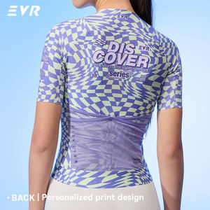 Vêtements de cyclisme pour femmes personnalisés en usine, légers, sublimés, respirants, anti-transpiration, <span class=keywords><strong>maillot</strong></span> de vélo avec poches - Product Image 2