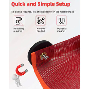 Truck Towing Equipment PVC 18*18 Inches Safety Warning <strong>Flag</strong> Mesh Magnetic <strong>Red</strong> <strong>Flags</strong> Oversize Load <strong>Flag</strong> - Product Image 1