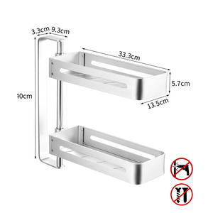 Estante de cocina giratorio multicapa para baño, estante de acero al carbono, estantes de almacenamiento - Product Image 4