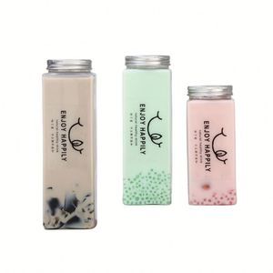Botella Popular para Bebidas, Rectangular, para Bebidas Frías, Café, Leche, Té, Vaso de Plástico - Product Image 1