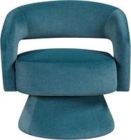 Fauteuil d'appoint moderne DEKO 360 pivotant en bois massif, dossier haut, velours de luxe, mousse haute densité, structure robuste, pour salon