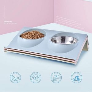 Stainless Steel Pet Feeding Bowl with Slope Non-Slip Plastic Splash-Proof Pet <b>Feeder</b> for Dogs and <b>Cats</b> - Product Image 4