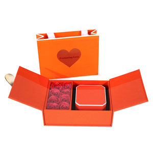 Caja de Regalo Octogonal de Doble Puerta con 8 Rosas de Jabón Artificiales, <span class=keywords><strong>Amor</strong></span> <span class=keywords><strong>Eterno</strong></span>, para el Día de la Madre o San Valentín - Product Image 3