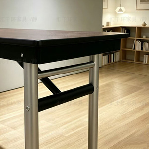 Huiqianhuan Rectangle Conference <b>Table</b> Wooden Top Stainless Steel Legs 8 Seater Stable <b>Office</b> Meeting <b>Table</b> - Product Image 2