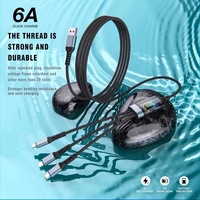 Cable de Carga Superrápida de Alta Calidad de 100 W, 3 en 1, Cable USB a Tipo C a Micro, Cable de Datos para Teléfono Móvil USB 3 en 1, Ligero y Rápido