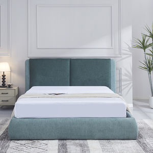 Factory Supplied Ergonomic <b>Soft</b> <b>Bed</b> <b>Frame</b> with Upholstered Backrest Up-Holstered <b>Beds</b> - Product Image 1