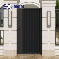 Portail d'entrée battant automatique moderne, pliant électrique en aluminium, design écologique pour allée extérieure, villa, appartement, modélisation 3D