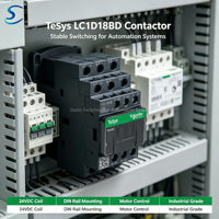 Contacteur AC LC1D (Bobine CC) LC1D18BD TeSys Schneider, Contacteur à Bobine 24VCC, Interrupteur de Commande Moteur pour Système de Contrôle Industriel